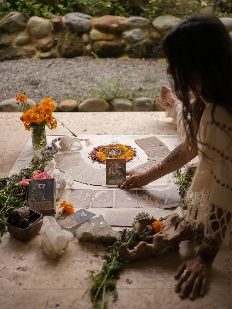 Air Tea and Herbalism with Herbal Astrology Oracle Written by chief herbalist Adriana Ayales and Illustrated by Josephine Klerks.